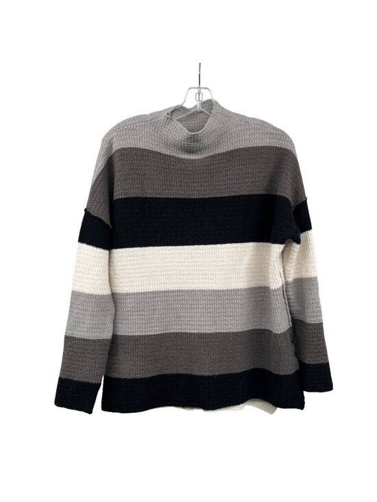 Altar'd State Sweaters - Altar'd State Womens Knit Striped Sweater Mock Neck Zipper Back Gray/Multi XS